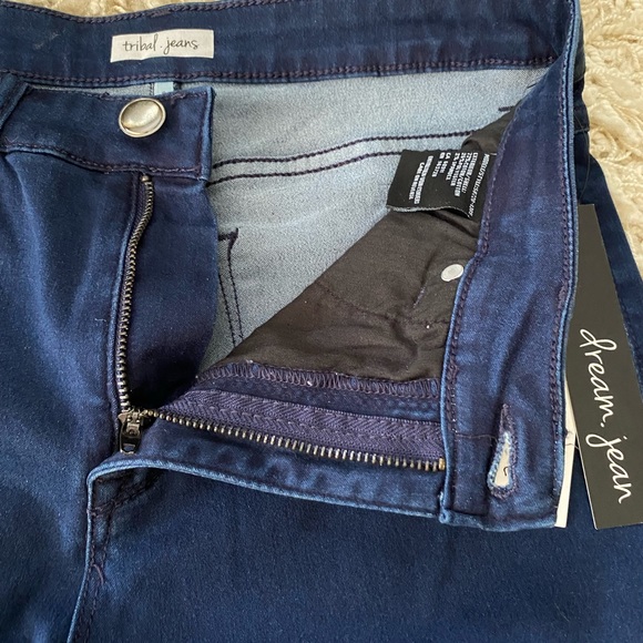 NWT tribal jeans ankle jeggings embroidery, women’s size 8 - Picture 7 of 16